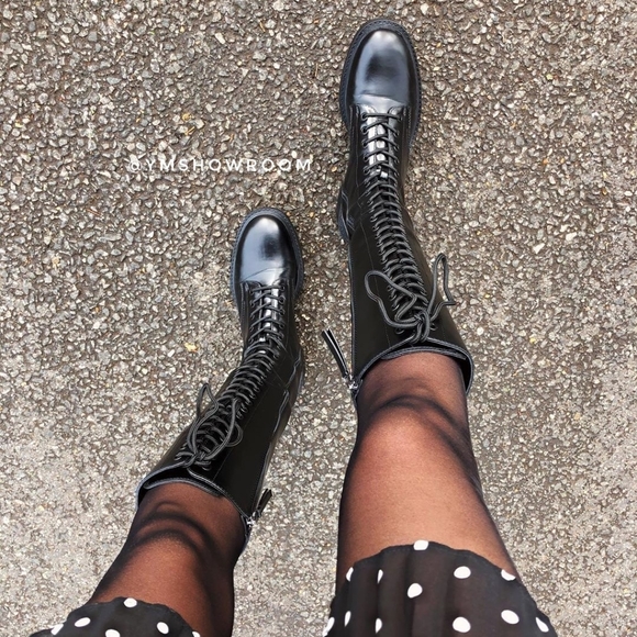Tall combat boots - Picture 2 of 7